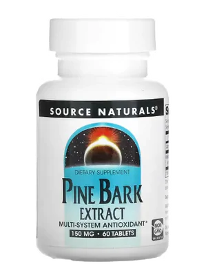 Casca de Pinheiro, Pine Bark, 150mg, 60 Comprimidos, Source Naturals