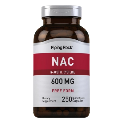 NAC N-acetilcisteína, 600 mg, 250 Cápsulas, Piping Rock