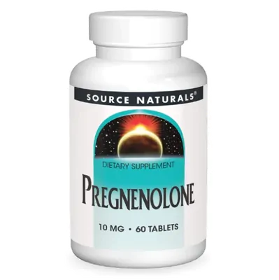 Pregnenolone, 10mg, 60 Tabletes, Source Naturals