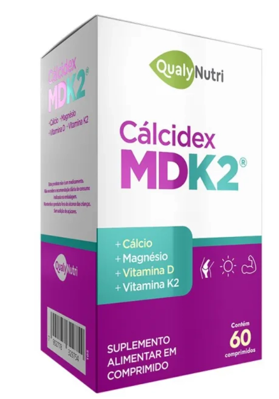 Calcidex MDK2 600mg, 60 cápsulas, Qualynutri