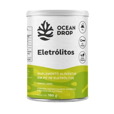 Eletólitos, Sabor Limão, 180g, 60 Doses, Ocean Drop