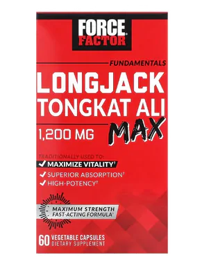 LongJack Tongkat Ali Max, 1200mg, 60 Cápsulas, Force Factor