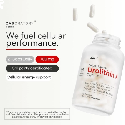 Urolitina A, Metabolismo Energético e Saúde Celular, 700mg, 90 Cápsulas, Zaboratory