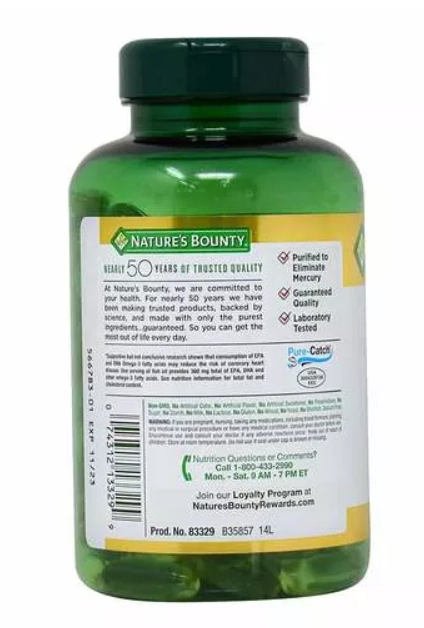 Fish Oil, ômega 3, 1200mg , 120 Cápsulas Moles, Nature's Bounty