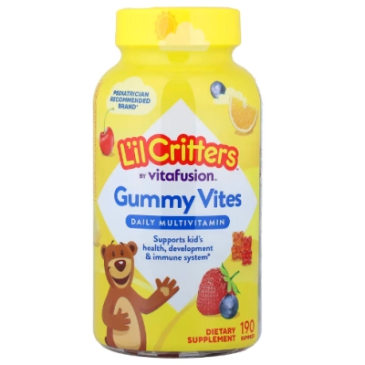 Gummy Vites, Multivitamínico Diário Kids, 190 Gomas de Frutas, L'il Critters