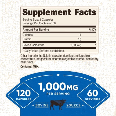Colostro Bovino Superformula, 1.000mg, 120 Cápsulas, Nutricost