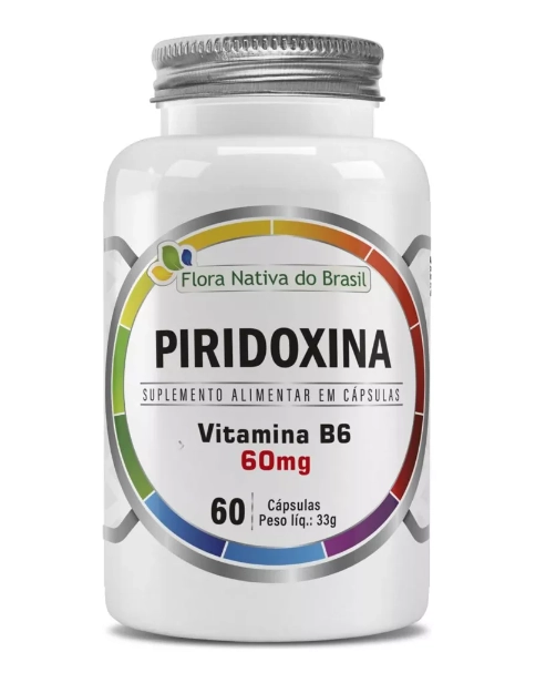 Piridoxina Vitamina B6, 60 cápsulas, Flora nativa