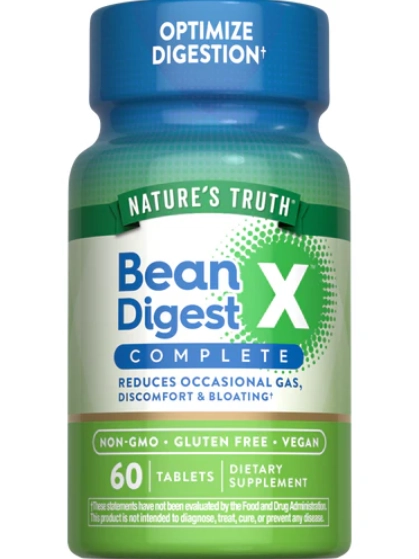 Bean Enzyme Digest, Complexo de digestão enzimática de feijão, 60 comprimidos, Nature's Truth