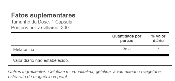 Melatonina 3mg, 300 cápsulas, Vitacost