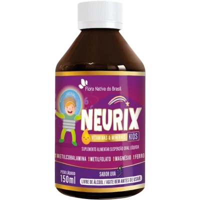 Kit 3 Unidades, Neurix Vitaminas e Minerais Kids, 150 ml, Sabor Uva, Flora Nativa do Brasil