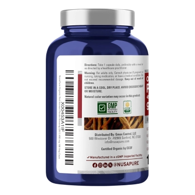 Red Korean Panax Ginseng, 9,000mg, 180 Cápsulas - NusaPure