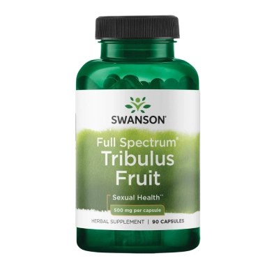Suplemento de Tribulus Fruit 500mg, Energia e Vitalidade, 90 Cápsulas, Swanson