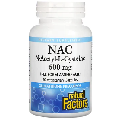NAC Acetilcisteína , 600 mg, 60 Cápsulas, Natural Factors