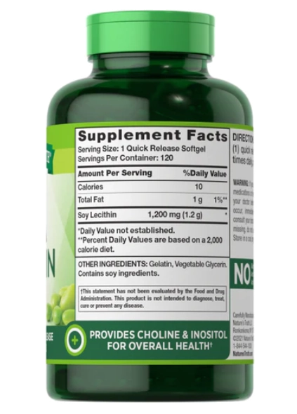 Lecitina de soja, 1200mg, 120 cápsulas, Nature's Truth