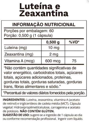 Luteína e Zeaxantina, 60 cápsulas, Ocean Drop
