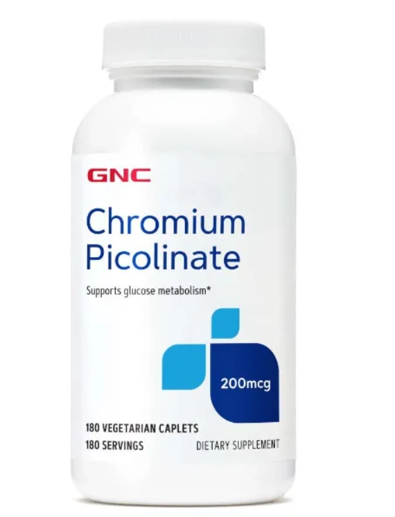 Picolonato de cromo, 200mcg, 180 Cápsulas, GNC