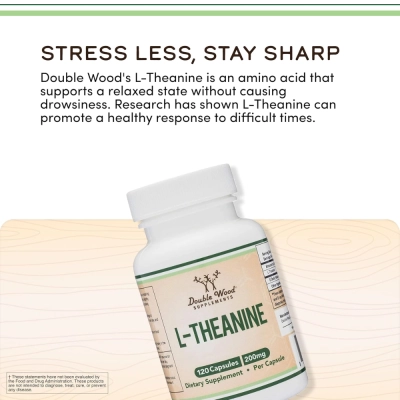 L-Theanine 200mg, 120 Cápsulas, Double Wood