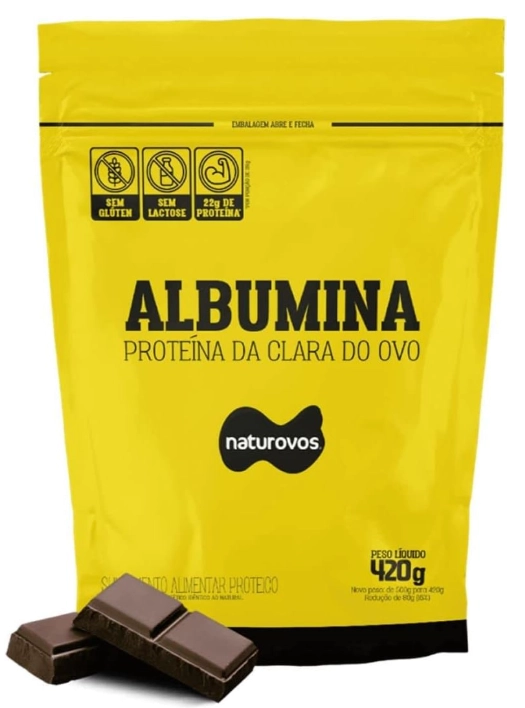 Albumina, 420g Sabor Chocolate, Naturovos 