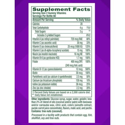 Men's 50+ Daily Multivitamin, Multivitamínico Diário Masculino 50+, 120 Gomas Sabor Maçã e Frutas cítricas, Vitafusion