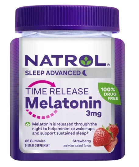 Melatonina 3mg, Time Release, 65 Gummies Sabor Morango, Natrol