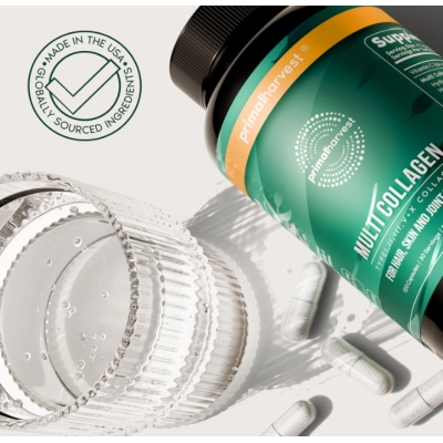 Multi Collagen Tipos I, II, III, V, X,  120 Cápsulas, Primal Harvest