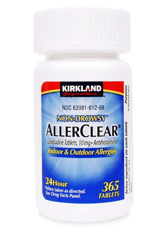 Allerclear, Comprimidos exclusivos de Loratadina ,Não Sonolentos, Anti-histamínico 10mg, 365 Comprimidos, Kirkland