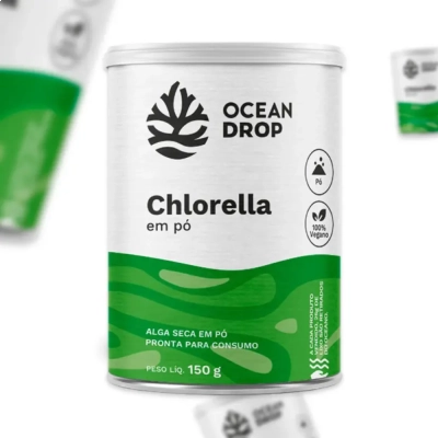 Chlorella em pó, 150g, Ocean Drop