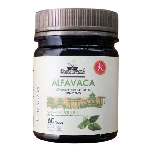 Alfavaca extrato seco, 60 Capsulas, Folhas e Raízes