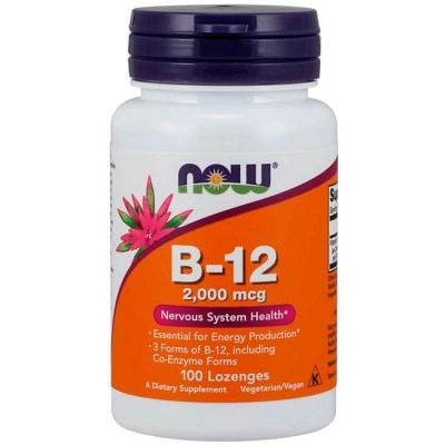 Vitamina B-12, 2,000 mcg, 100 Pastilhas, Now