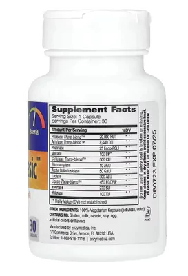 Digest Basic, Enzimas Essenciais, 30 Cápsulas, Enzymedica