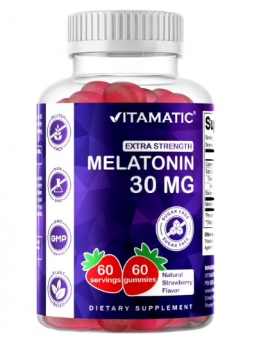 Melatonina 30mg, 60 Gomas Vag Sem Açúcar, Vitamatic