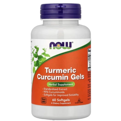 Turmeric Curcumin Gels, Cúrcuma 475mg, 60 Cápsulas, Now