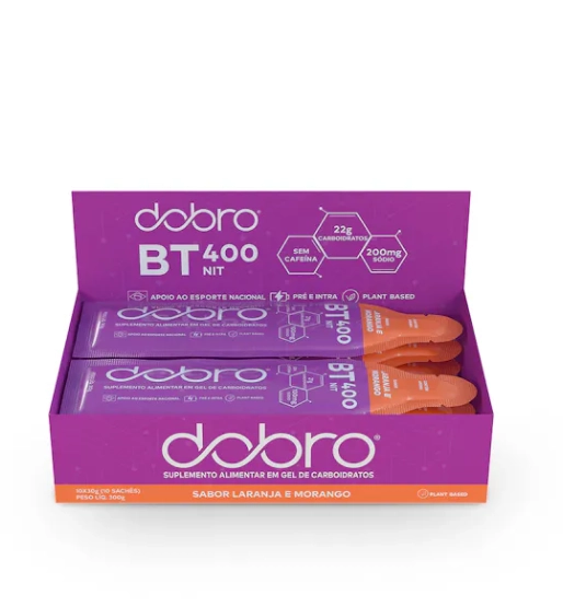 BT 400 Nitrato Gel, Sabor Laranja Com Morango, 30g cada, Caixa com 10, Dobro