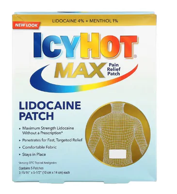 Adesivo para alívio da dor com lidocaína, 5 adesivos, Icy Hot