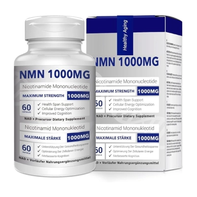 NMN (beta-nicotinamida mononucleotídeo), 1000mg, 60 Cápsulas - SRZR
