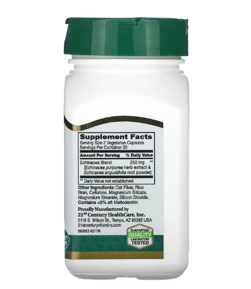 Complexo de Echinacea, 250mg, 60 Cápsulas, 21st Century