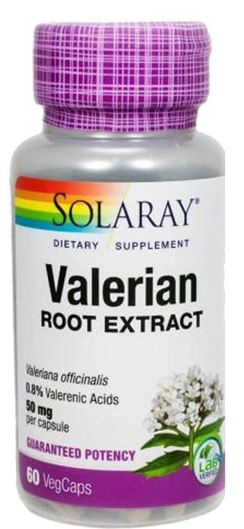 Valeriana, 50mg, 60 cápsulas, Solaray