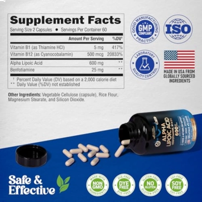 Ácido Alfa Lipóico, 600mg, 240 Cápsulas, Nutraharmony