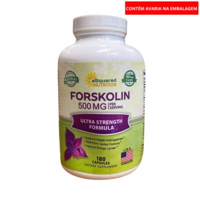 Forskolin 500mg Max Strength, Auxilio na Perda de Peso, 180 Capsulas, aSquared Nutrition  (Pequena Avaria)