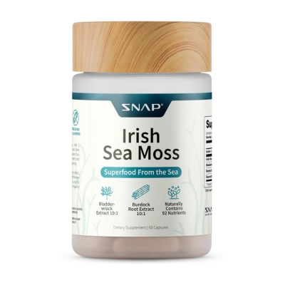 Irish Sea Moss, 500mg, Energia, Imunidade e Vitalidade Natural, 60 Cápsulas, Snap 