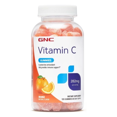 Vitamina C, 282mg, Sabor Laranja, 120 Gomas, GNC