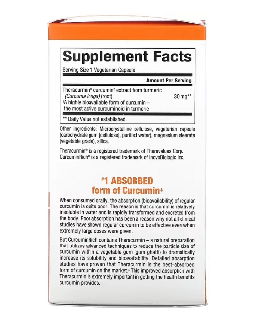 CurcuminRich, Theracurmin, 60 Cápsulas, Natural Factors