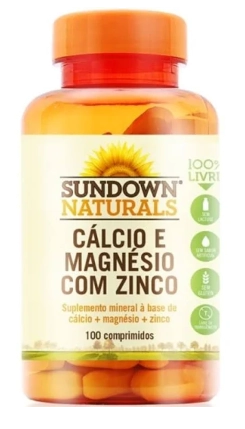 Cálcio e Magnésio com Zinco, 100 Comprimidos, Sundown