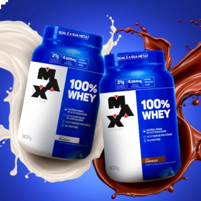 100% Whey, Sabores 900g - Max Titanium 