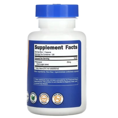 Policosanol 25mg, 120 Cápsulas, Nutricost