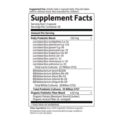 Daily Care, 25 Billion CFU, 14 Probiotic Strains, 30 Cápsulas, Garden Of Life