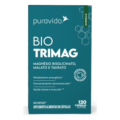 Bio TriMag Magnésio, 120 cápsulas, Puravida