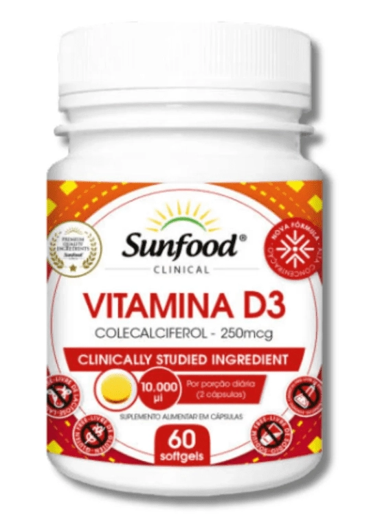 Vitamina D3, 10000UI, 60 Softgels, Sunfood