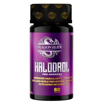 Halodrol, Pró-Hormonal para Hipertrofia, 60 Cápsulas, Dragon Elite