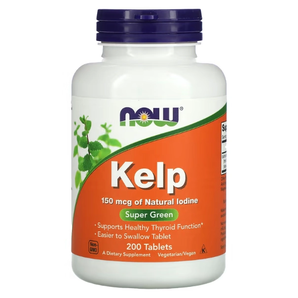 Kelp, 150mcg de Iodina Natural, 200 Comprimidos, Now